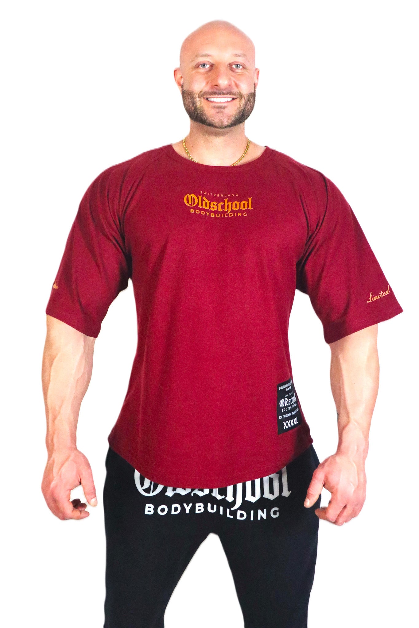 XXXXL SHIRT BORDEAUX/GOLD