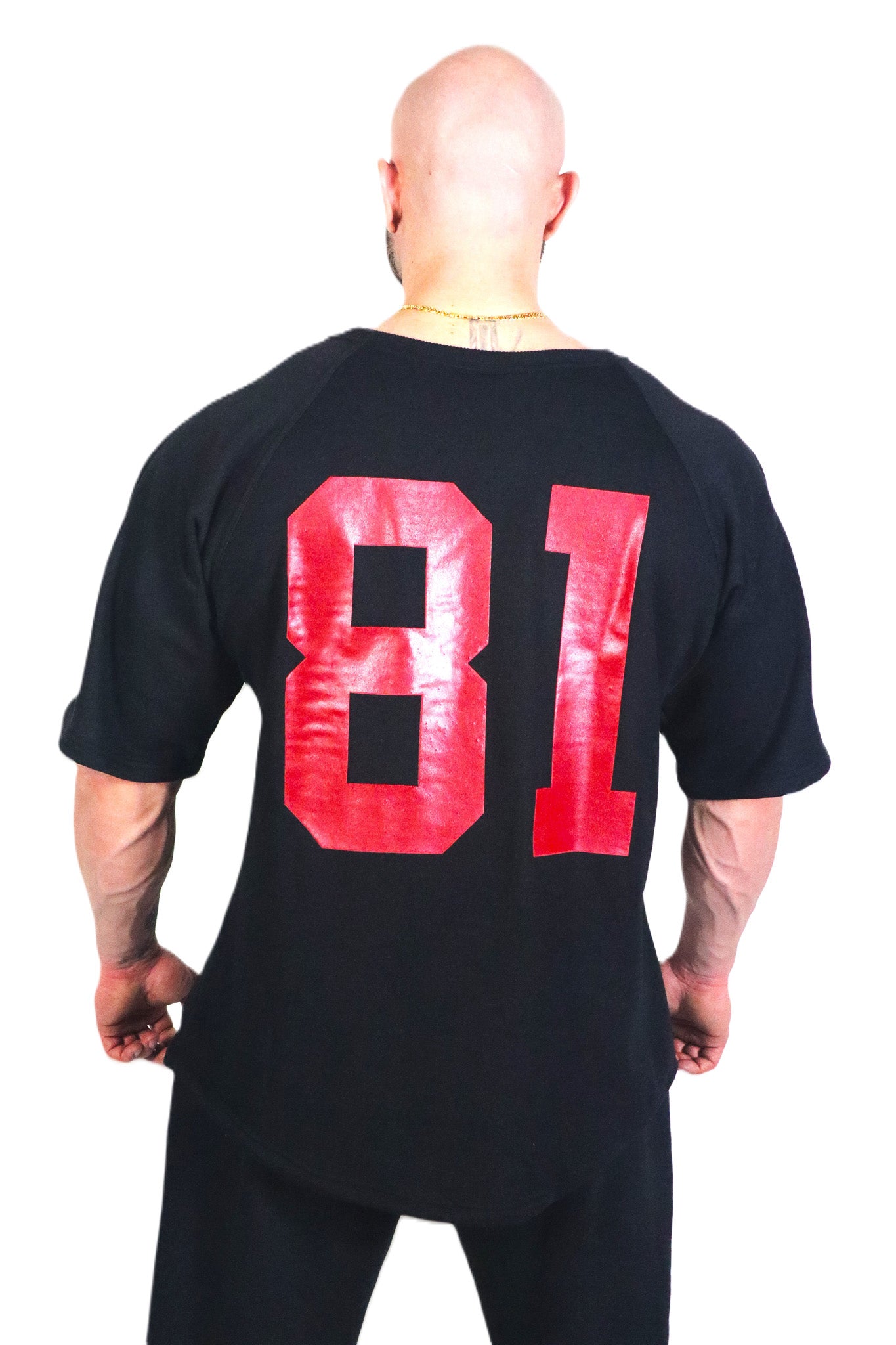 EIGHTY ONE OVERZIZED SHIRT SCHWARZ/ROT