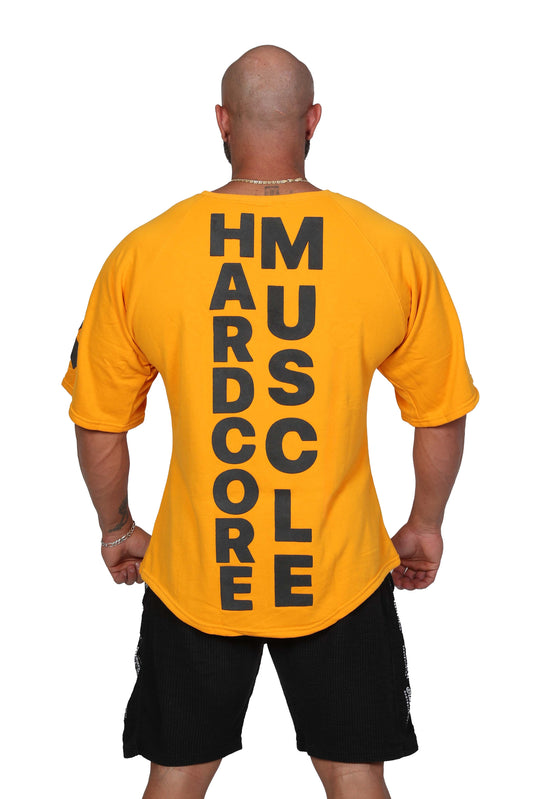 HARDCORE MUSCLE OVERSIZED TEE GELB/SCHWARZ