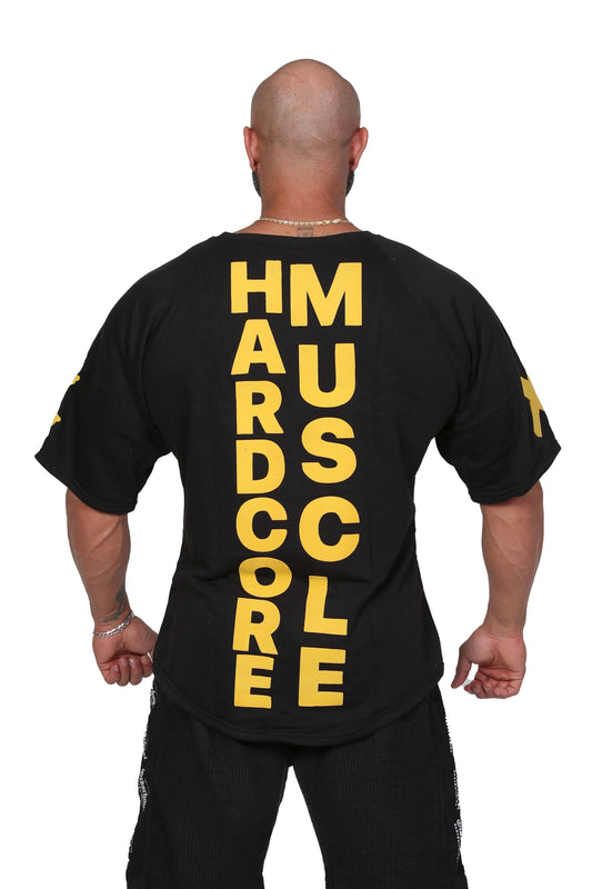 HARDCORE MUSCLE OVERSIZED TEE SCHWARZ/GELB