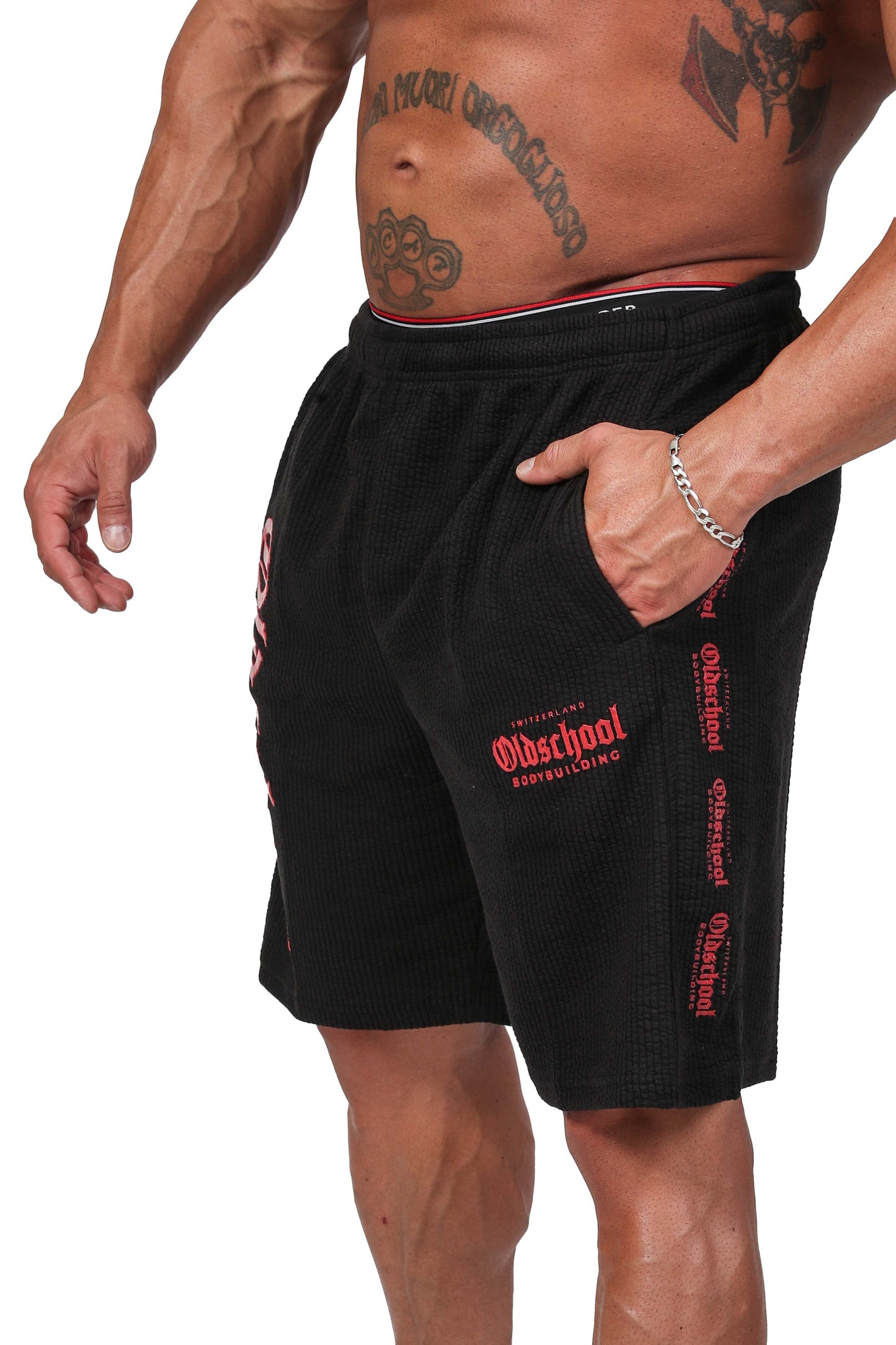 RIPPED SHORTS SCHWARZ/ROT