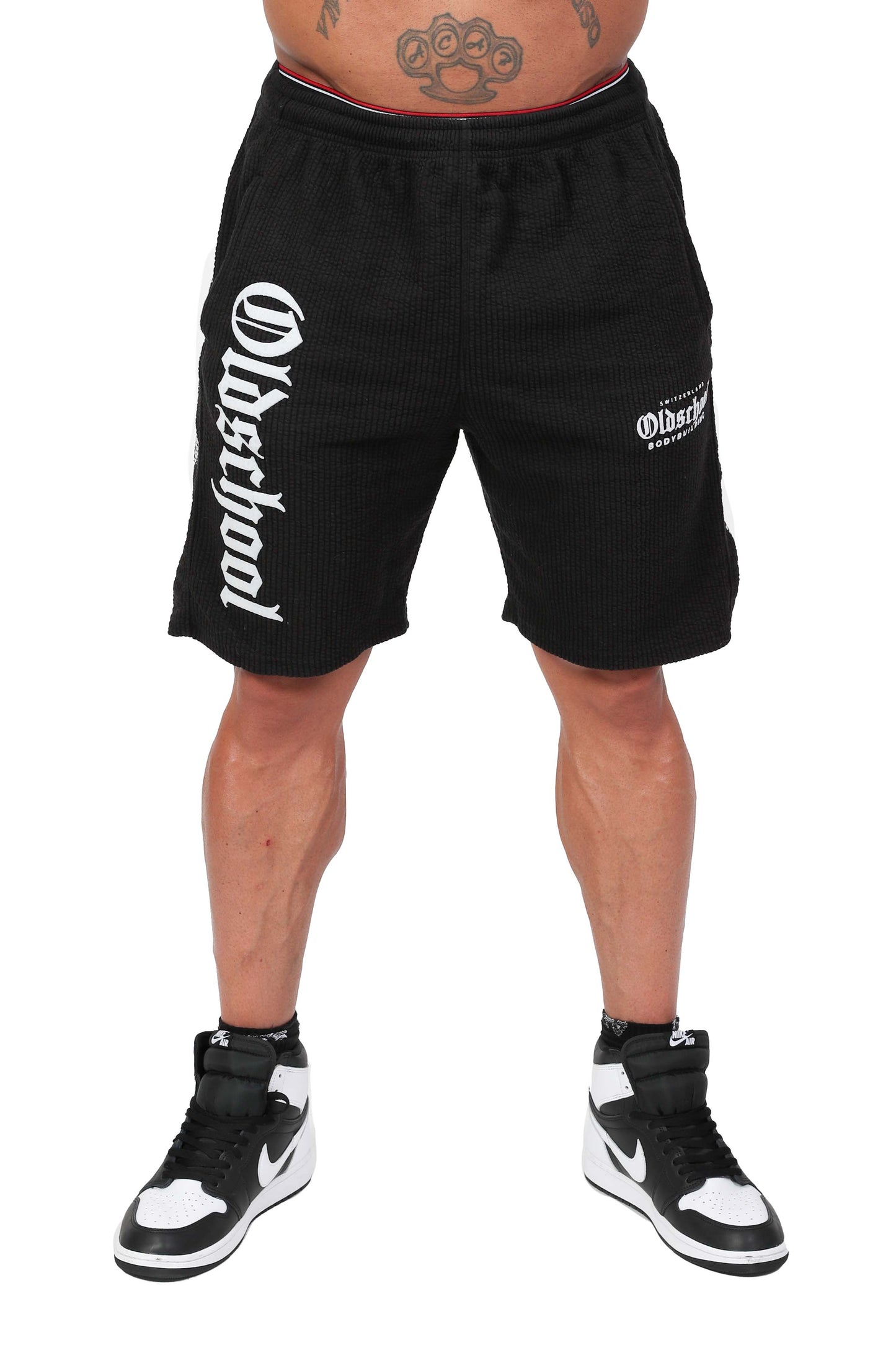 RIPPED SHORTS SCHWARZ/WEISS